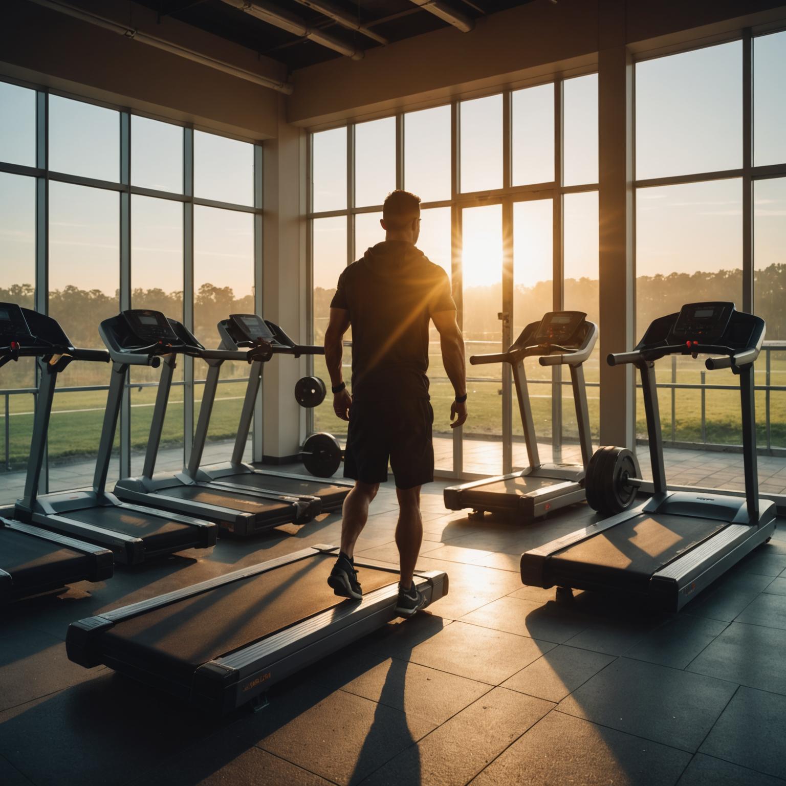 Gym floor available at night with modern lighting