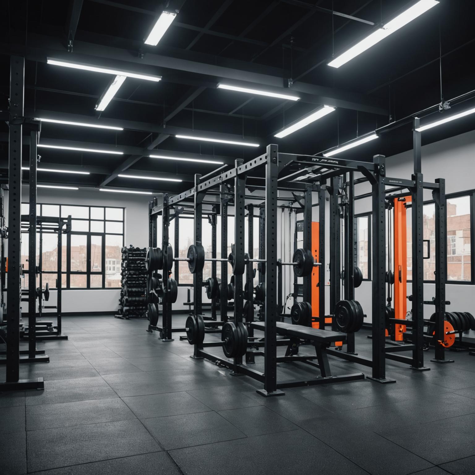 Strength and conditioning zone with free weights and machines